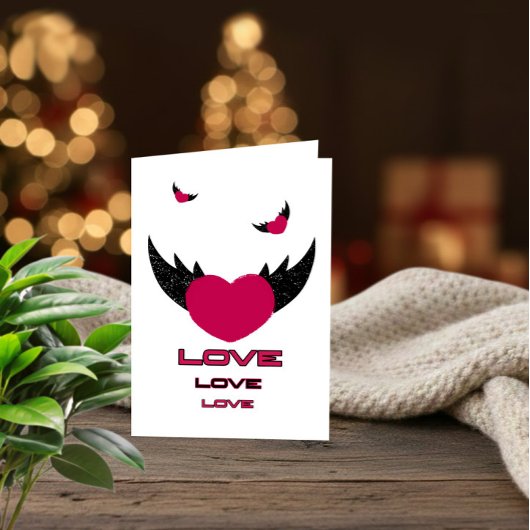 Love with Wings Valentine’s Day Card Feestdagen Kaart