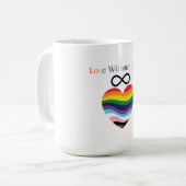 Love Without Limits - Rainbow Heart with Infinity Koffiemok (Voorkant links)