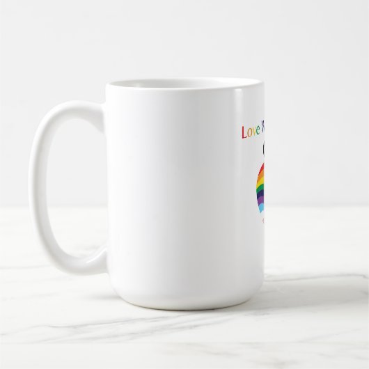 Love Without Limits - Rainbow Heart with Infinity Koffiemok (Links)