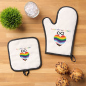Love Without Limits - Rainbow Heart with Infinity Ovenwant & Pannenlap Set (Top down)