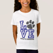 LOVE Wolf's kruipende meisjes T-shirt (Voorkant)
