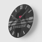 Love & Woman Silhouette with Peony flower hart Ronde Klok (Hoek)