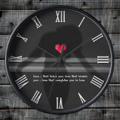 Love & Woman Silhouette with Peony flower hart Ronde Klok