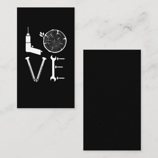 Love Woodworking Tools Dad Lumberjack Craftsman Visitekaartje (Voorkant / Achterkant)