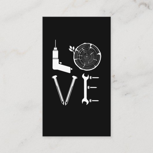 Love Woodworking Tools Dad Lumberjack Craftsman Visitekaartje (Voorkant)