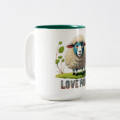 Love Wool Tweekleurige Koffiemok (Voorkant links)