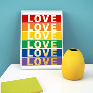 LOVE woord regenboog kleuren gay lesbische vlag go Folie Afdrukken