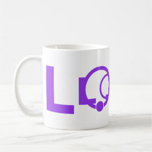 LOVE-woordmerk mok paars