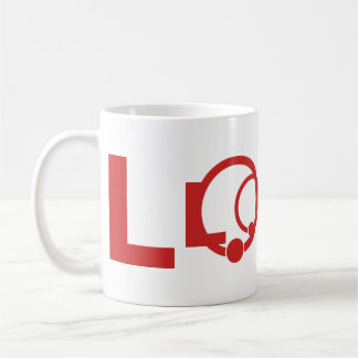 LOVE-woordmerk mok rood