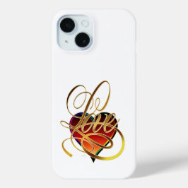 Love Word and Heart iPhone 15 Case