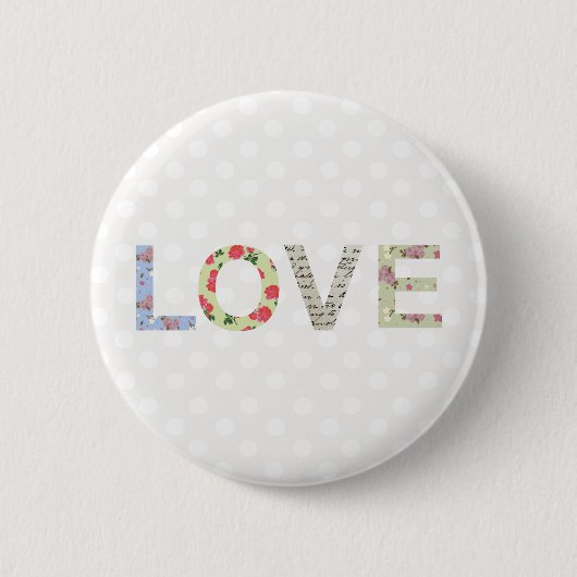 Love word art button badge (Voorkant)