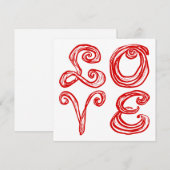 LOVE Word Art Fabric Font Red Letters Notitiekaartje (Voorkant / Achterkant)