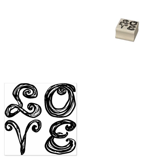 LOVE Word Art Fabric Font Red Letters  Rubberstempel (Gestempeld)