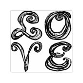 LOVE Word Art Fabric Font Red Letters  Zelfinktende Stempel (Design)