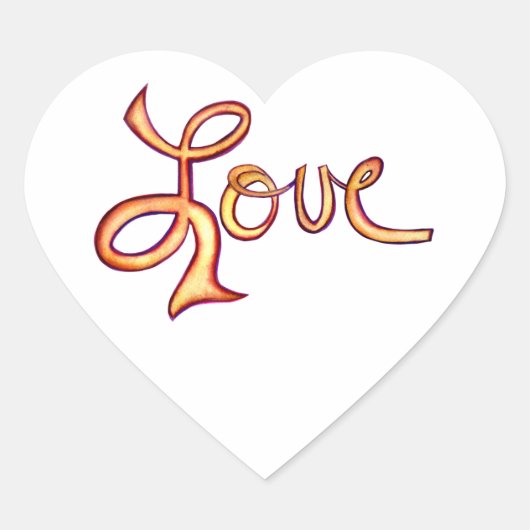 Love Word Art harten Custom Decal Stickers (Voorkant)