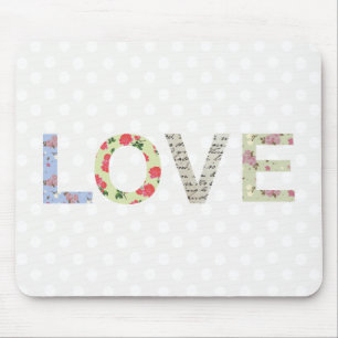 Love word art mousepad muismat