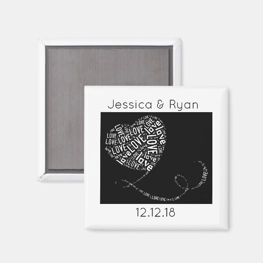 Love Word Art Personalized Magneet (Voorkant / Achterkant)