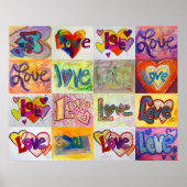 Love Word Artwork Paintings Poster Art Print (Voorkant)