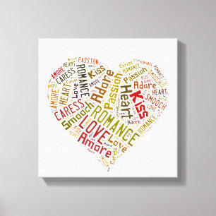 Love Word Cloud Canvas Afdruk