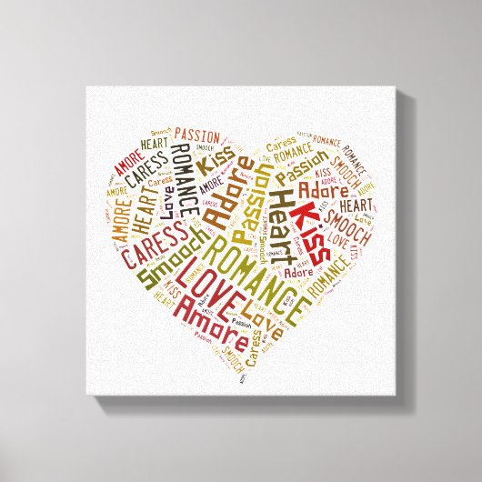 Love Word Cloud Canvas Afdruk (Voorkant)