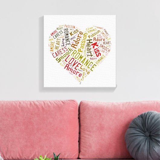 Love Word Cloud Canvas Afdruk (Insitu (Woonkamer))