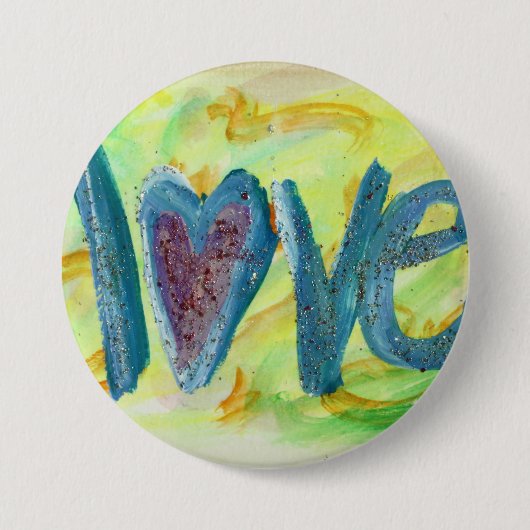 Love Word Fresh Spring Art Pin Buttonnen Ronde Button 7,6 Cm (Voorkant)