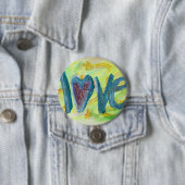 Love Word Fresh Spring Art Pin Buttonnen Ronde Button 7,6 Cm (In situ)