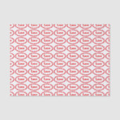 Love Word in Red and White Ovals Pattern  Tissuepapier (Voorkant)