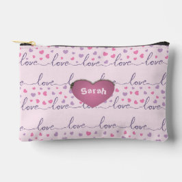 LOVE word On Pink Heart Achtergrond Etui
