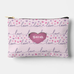 LOVE word On Pink Heart Achtergrond Etui
