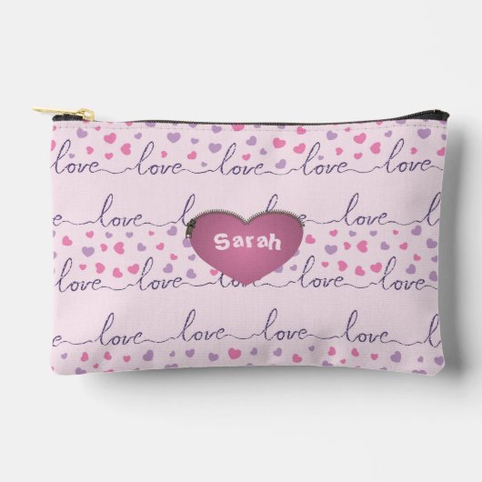 LOVE word On Pink Heart Achtergrond Etui (Voorkant)
