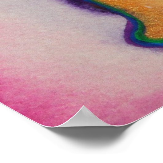 Love Word Roze Butterfly Art Print Posters (Hoek)