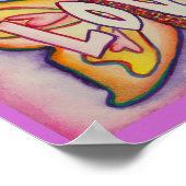 Love Word Roze Butterfly Artwork Poster Prints (Hoek)