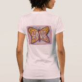 Love Word Roze Butterfly Gepersonaliseerd Art T-Sh T-shirt (Achterkant)