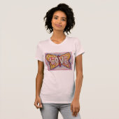 Love Word Roze Butterfly Gepersonaliseerd Art T-Sh T-shirt (Voorkant volledig)
