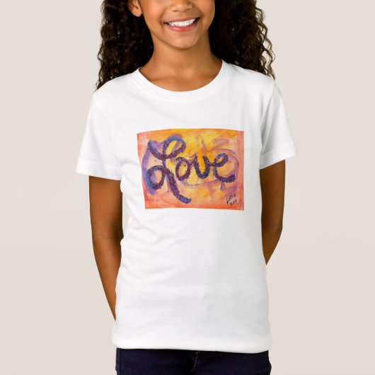Love Word Sunset Golden Glitter Art T-Shirts (Voorkant)
