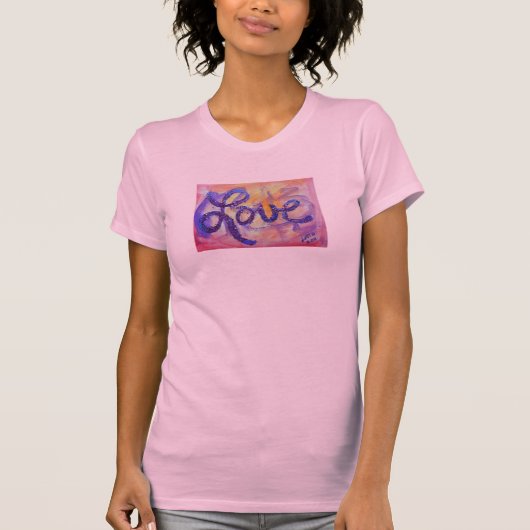Love Word Sunset Twilight Glitter Art TShirts (Voorkant)