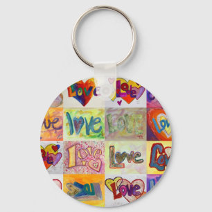 Love Word XOXO Art Painting Sleutelhanger