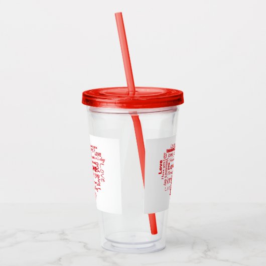 Love Words Acryl Drinkbeker (Links)