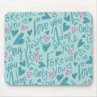 Love Words & Hearts Muismat