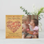 Love Words Valentijnsdag Card Feestdagenkaart (Staand voorkant)