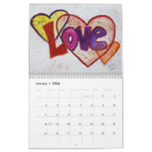Love Words XOXO Art Paintings Calendar Kalender (Jan 2026)