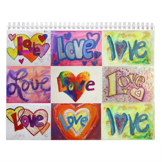 Love Words XOXO Art Paintings Calendar Kalender (Hoes)