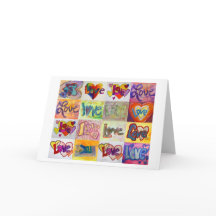 Love Words XOXO Art Wenskaart of Note Cards