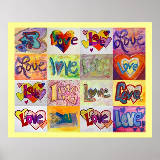 Love Words XOXO Artwork Paintings Poster Art Print (Voorkant)
