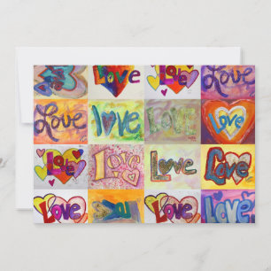 Love Words XOXO Mosaic Invites or Invites Kaart