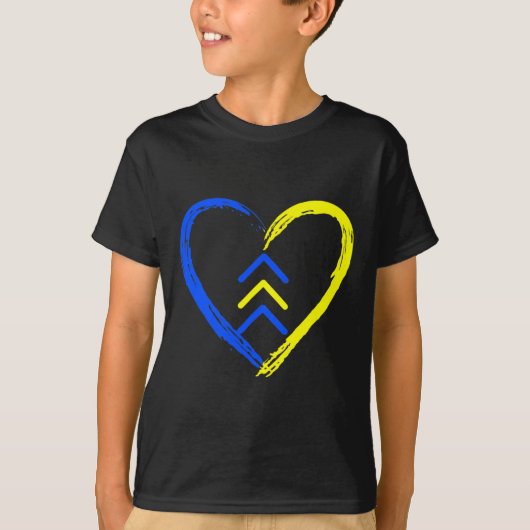 Love World Down Syndroeness Day Love 3 Arro T-shirt (Voorkant)