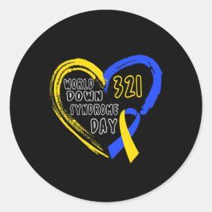 Love World Down Syndrome Awareness Day Love Ronde Sticker