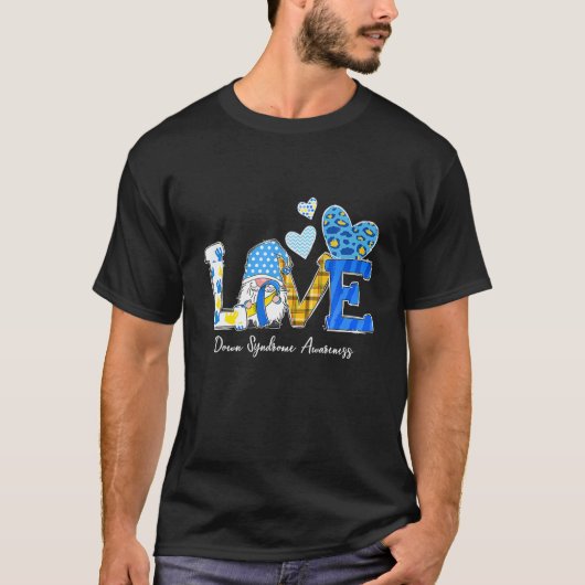 LOVE World Down Syndrome Day Awareness Leopard Gno T-shirt (Voorkant)