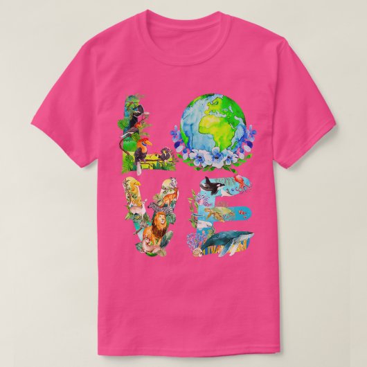 Love World Earth Day 2022 Planet Environmental Ani T-shirt (Design voorkant)